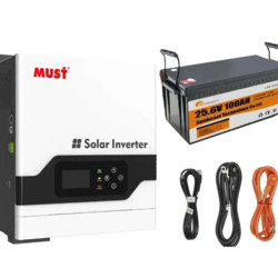 Комплект резервного живлення MUST (3 кВт, 24В) + АКБ SunBoost (LiFePo4, 2,56 кВт, 25,6 В, 100AH)